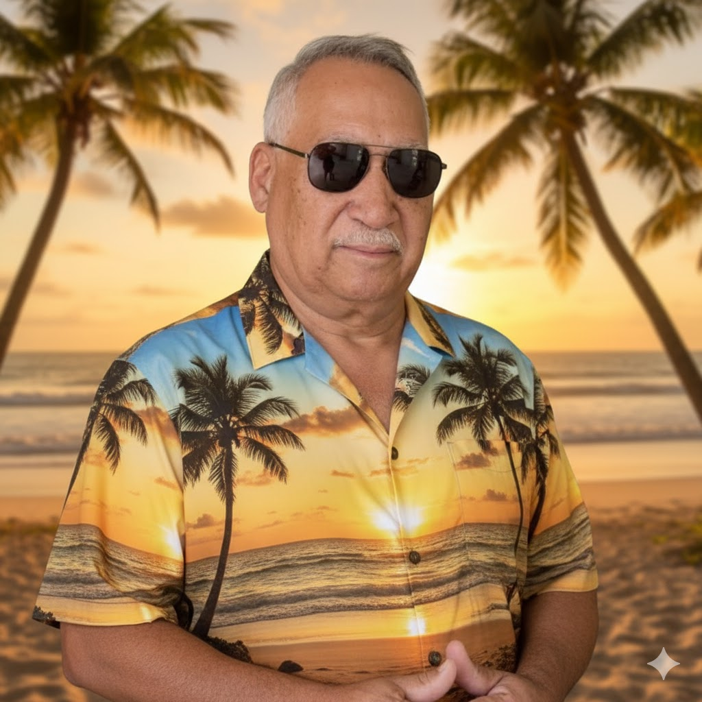 AI-generated tropical portrait