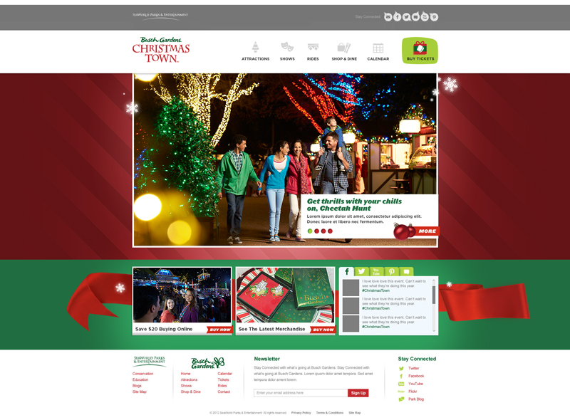Busch Gardens seasonal digital campaign design