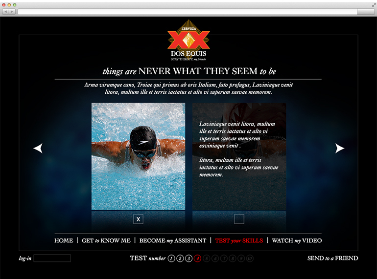 Dos Equis game site - Never What They Seem by Edgar Andrés Zorrilla