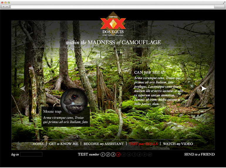 Dos Equis game site - Madness of Camouflage by Edgar Andrés Zorrilla