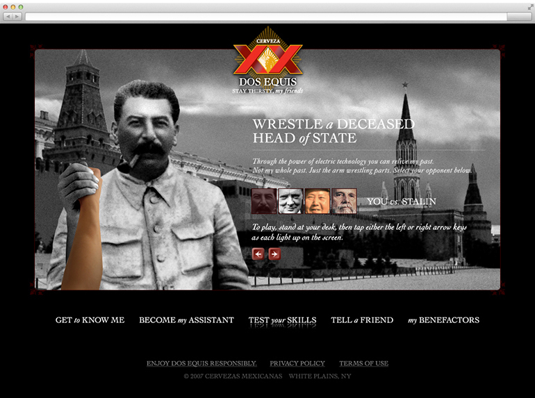 Dos Equis game site - campaign visual by Edgar Andrés Zorrilla