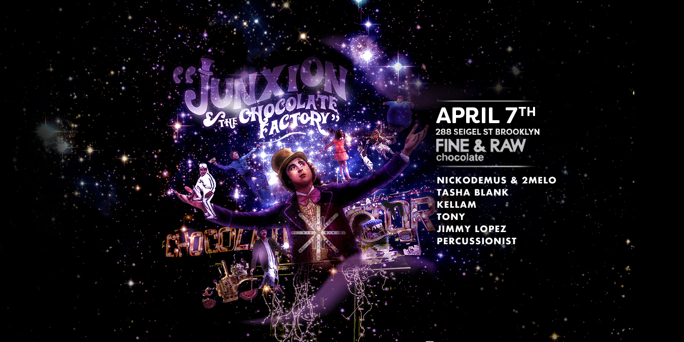 JUNXION Chocolate Factory web flier illustration by Edgar Andrés Zorrilla