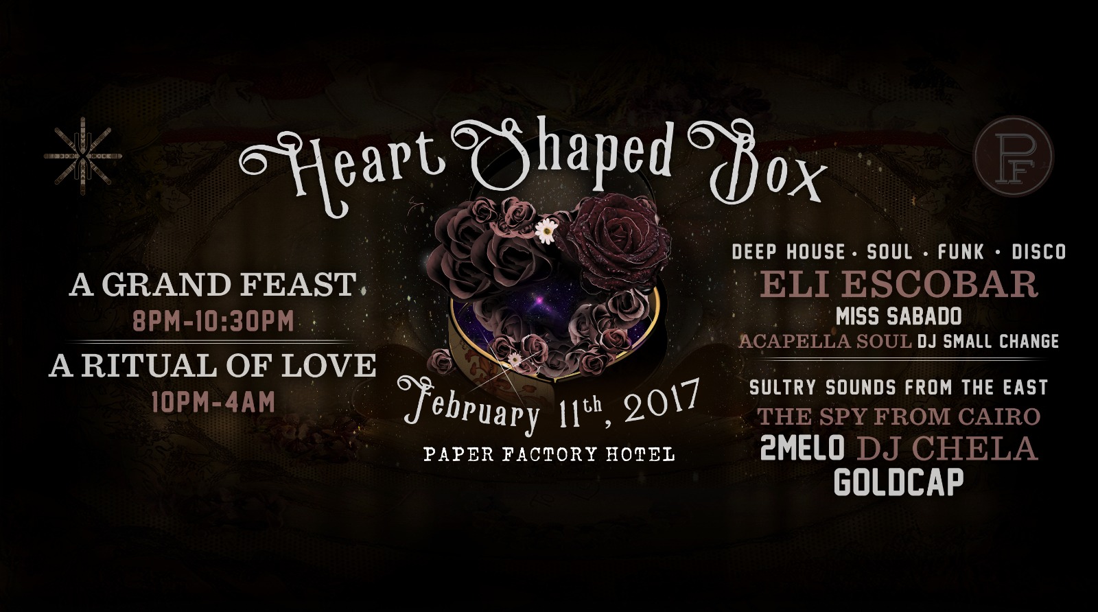 JUNXION Heart Shaped Box web flier illustration by Edgar Andrés Zorrilla