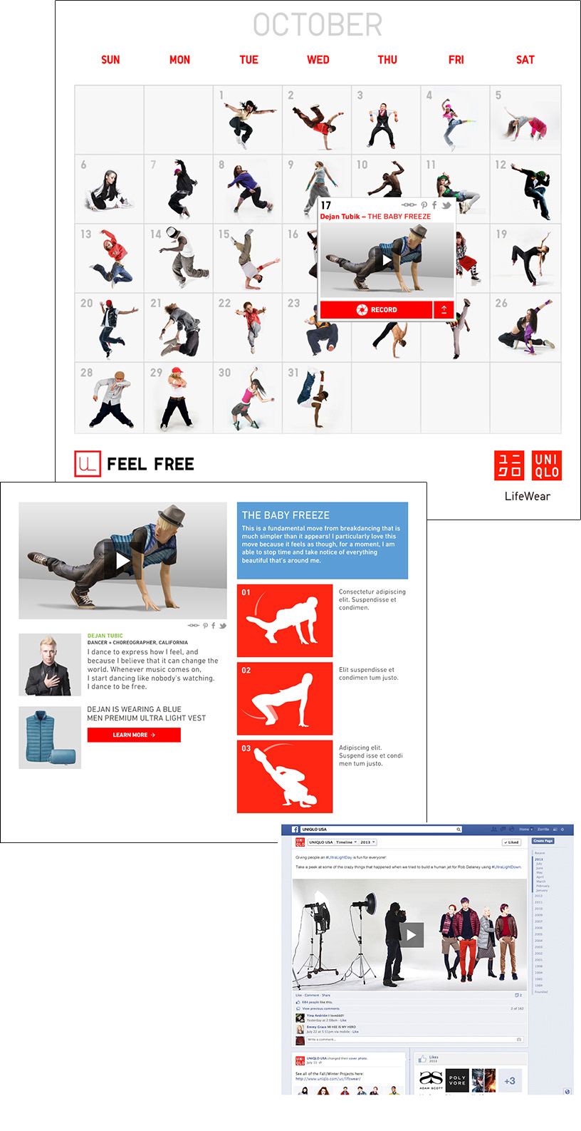 Uniqlo web campaign design by Edgar Zorrilla at Razorfish